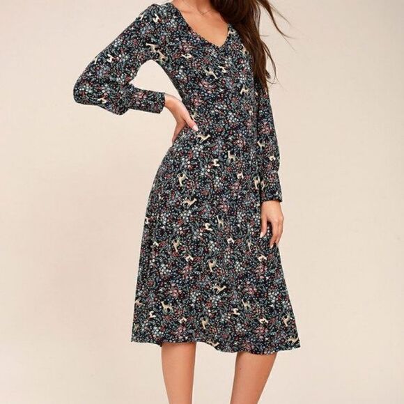 Lulu's Long Sleeve Midi Dress - Picture 1 of 4